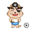 Pirate Cat Sparrow Animated Stickers App Icon