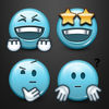 Blue Smiley Minis Keyboard by Emoji World App Icon