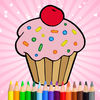 Cute Tasty Cupcakes Coloring Book Full App Icon