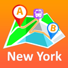 New York City offline map with public transport route planner for my journey